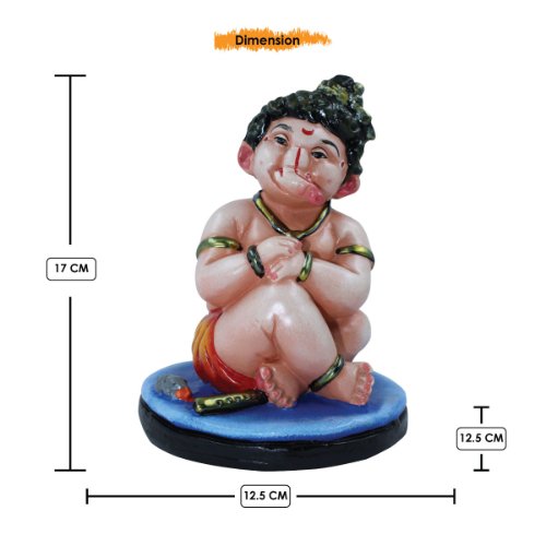 Lord Ganesha Sitting With Folding Leg Idol Multicolor Best for Home Decor - Karigaari India Aesthetic Home Decor