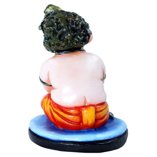 Lord Ganesha Sitting With Folding Leg Idol Multicolor Best for Home Decor - Karigaari India Aesthetic Home Decor