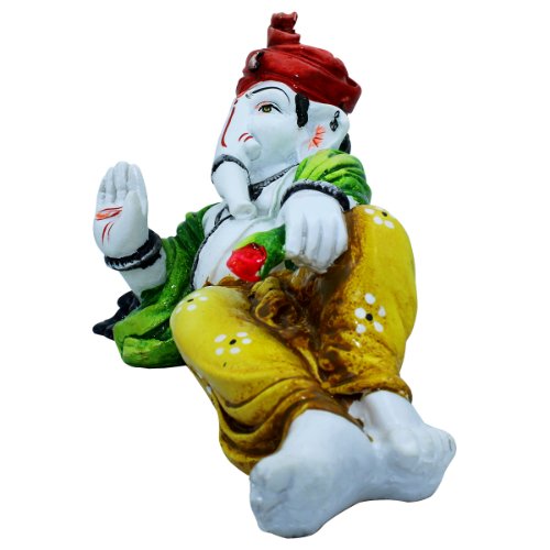 Stylish Lord Ganesha Sleeping Wearing Yellow Dhoti Figure For Home Decor Home Decor Accent 4 Lord Ganesha Sleeping Wearing Yellow Dhoti Idol for Home Decor - Karigaari India Aesthetic Home Decor