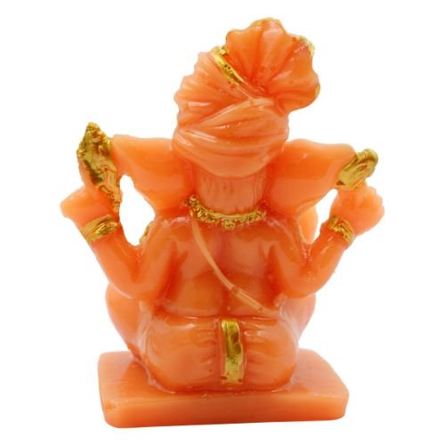 Stylish Lord Ganesha Wearing Paghadi And Sitting Orange Colour Statue For Home Decoration Decorative Piece 6 Lord Ganesha Wearing Paghadi And Sitting Orange Colour Idol for Home Decor - Karigaari India Aesthetic Home Decor