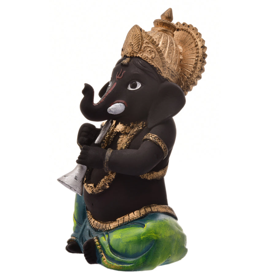 Stylish Resin Crafted Ganesha With Shehnai Fortunate Statue For Positive Vibes Musical Charm Luxurious Accent 5 Resin Ganesha with Shehnai: Auspicious Idol for Positive Vibes & Musical Charm - Karigaari India Aesthetic Home Decor