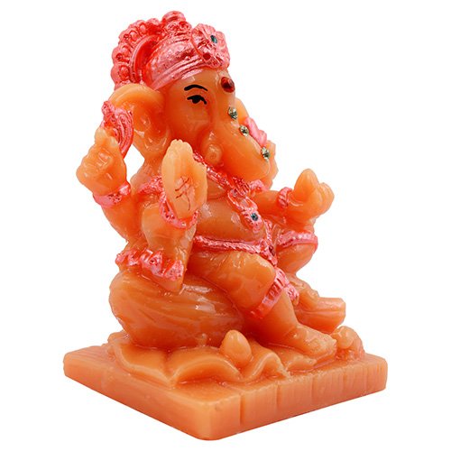 Stylish Small Lord Ganesha Sitting On Rock Figure Orange And Pink Ornaments Best For Home Home Decor Modern Ornament 4 Small Lord Ganesha Sitting On Rock Idol Orange And Pink Ornaments Best for Home Decor - Karigaari India Aesthetic Home Decor