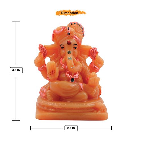 Small Lord Ganesha Sitting with One Leg Fold Idol Orange And Pink Color Best for Home Decor - Karigaari India Aesthetic Home Decor