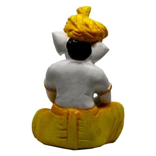 Stylish Small Lord Ganesha Statue Playing Instruments Best Distinctive Design Yellow Color For Home Decoration Unique Decor Piece 6 Small Lord Ganesha Idol Playing Instruments Best & Unique Design Yellow Color for Home Decor - Karigaari India Aesthetic Home Decor