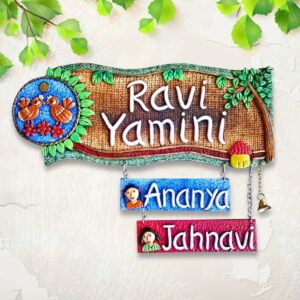 Beautiful Custom Wooden Name Plate for House Stylish Decor - Karigaari India Aesthetic Home Decor