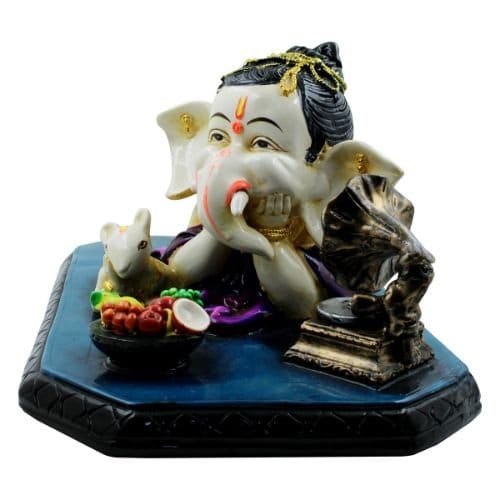 Timeless Bal Ganesh Sleeping With Mouse Multicolor Figurine For Home Home Decor Decorative Piece 4 Bal Ganesh Sleeping with mouse Multicolor Idol for Home Decor - Karigaari India Aesthetic Home Decor