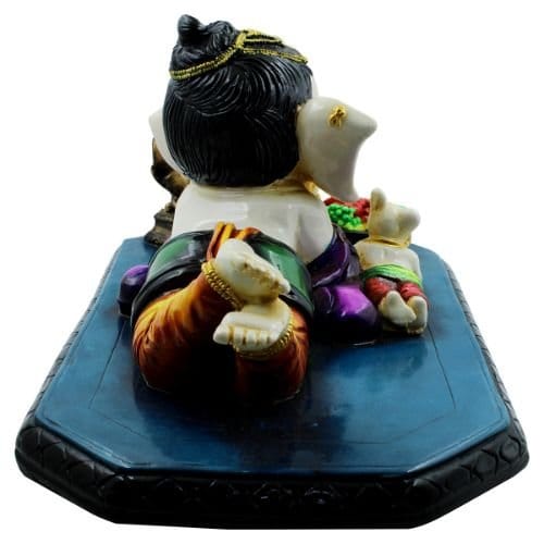 Timeless Bal Ganesh Sleeping With Mouse Multicolor Figurine For Home Home Decor Decorative Piece 5 Bal Ganesh Sleeping with mouse Multicolor Idol for Home Decor - Karigaari India Aesthetic Home Decor