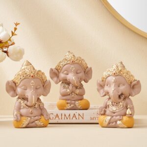 Ganesha Trio – A Whimsical Touch of Divinity for Your Space - Karigaari India Aesthetic Home Decor