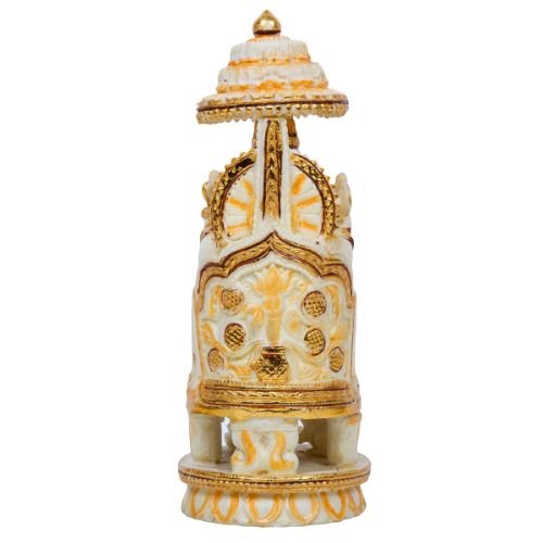 Unique Design Lord Ganesh Idol White Color with Golden Ornaments Best Item for Home Decor - Karigaari India Aesthetic Home Decor