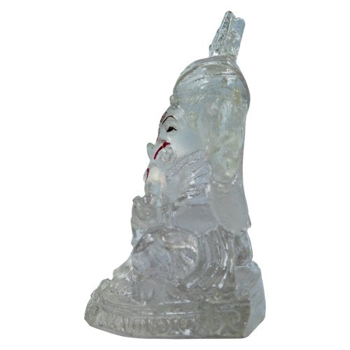 Unique Design Lord Ganesha Sitting Crystal White Transperent Color Idol Best for Home Decor - Karigaari India Aesthetic Home Decor