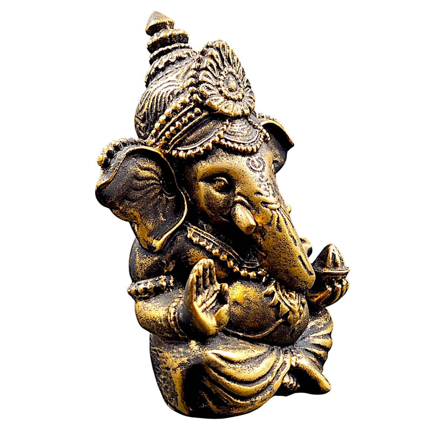 Timeless Golden Ganesha Resin Crafted Idol Hindu God Of Fortune New Beginnings Home Decoration 3 Golden Ganesha Resin Statue - Hindu God of Fortune & New Beginnings - Karigaari India Aesthetic Home Decor