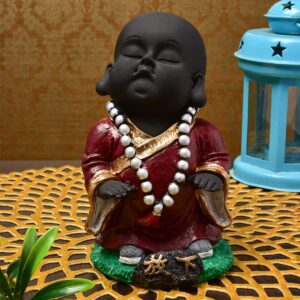 Handcrafted Ployresin Black And Brown  Lord Buddha Statue Showpiece Home Decor/Office Decor/Spiritual Gift - Karigaari India Aesthetic Home Decor