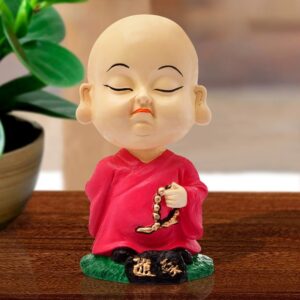 Handcrafted Ployresin Lord Buddha Praying And Standing  Statue  Showpiece Home Decor/Office Decor/Spiritual Gift, Pink - Karigaari India Aesthetic Home Decor