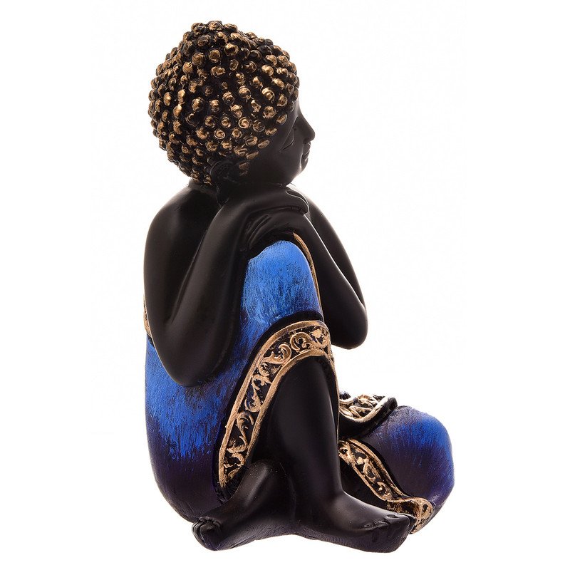 Timeless Handmade Ployresin Lord Buddha Sitting And Sleeping Dark Blue Colour With Golden Border Figure Centerpiece Home Home Decor Office Decoration Spiritual Gift Unique Decor Piece 4 Handcrafted Ployresin Lord Buddha Sitting And Sleeping Dark Blue Colour With Golden Border Statue Showpiece Home Decor/Office Decor/Spiritual Gift - Karigaari India Aesthetic Home Decor