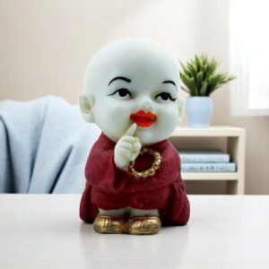 Handcrafted Ployresin Lord Buddha Sitting And Wearing Red Colour Clothes Statue Showpiece Home Decor/Office Decor/Spiritual Gift - Karigaari India Aesthetic Home Decor