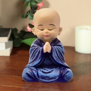 Handcrafted Ployresin Lord Buddha Sitting Praying Light Purple Statue  Showpiece Home Decor/Office Decor/Spiritual Gift - Karigaari India Aesthetic Home Decor