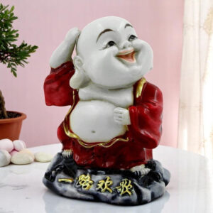 Handcrafted Ployresin Lord Buddha Standing With Putting Hand On Head Statue Showpiece Home Decor/Office Decor/Spiritual Gift - Karigaari India Aesthetic Home Decor