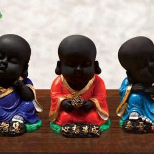 Handcrafted Ployresin Sitting And Sleeping Lord Buddha Statue Showpiece Home Decor/Office Decor/Spiritual Gift, Multicolour, Three Pieces - Karigaari India Aesthetic Home Decor