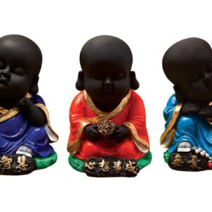 Handcrafted Ployresin Sitting And Sleeping Lord Buddha Statue Showpiece Home Decor/Office Decor/Spiritual Gift, Multicolour, Three Pieces - Karigaari India Aesthetic Home Decor