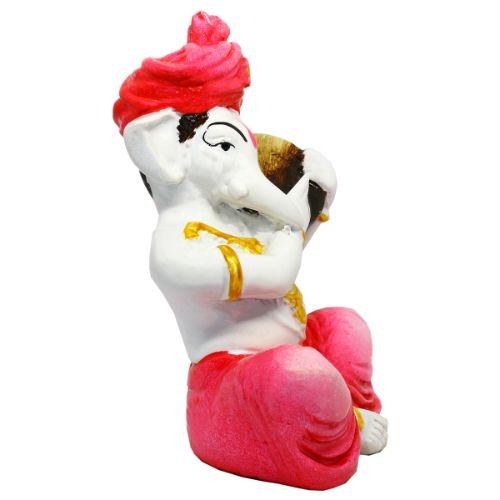 Little Lord Ganesha Idol Playing Instruments Best & Unique Design Pink Color for Home Decor - Karigaari India Aesthetic Home Decor