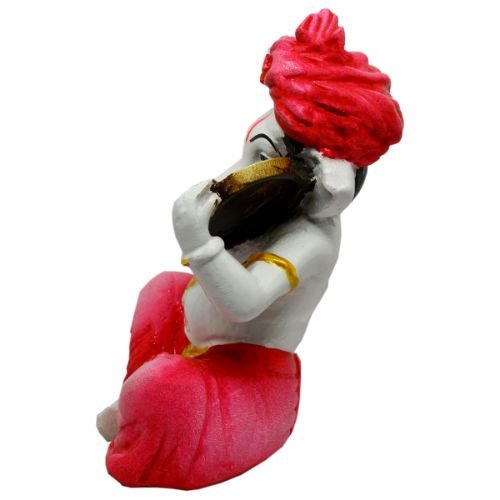 Little Lord Ganesha Idol Playing Instruments Best & Unique Design Pink Color for Home Decor - Karigaari India Aesthetic Home Decor