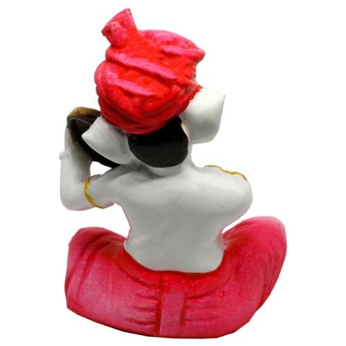 Little Lord Ganesha Idol Playing Instruments Best & Unique Design Pink Color for Home Decor - Karigaari India Aesthetic Home Decor