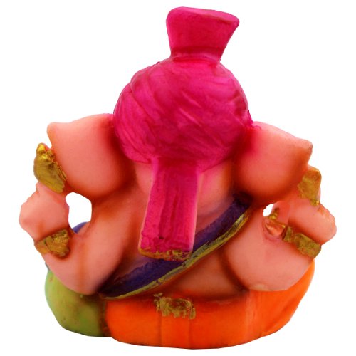 Lord Ganesha Sitting Idol Red & Pink Shade Color Best for Home Decor - Karigaari India Aesthetic Home Decor