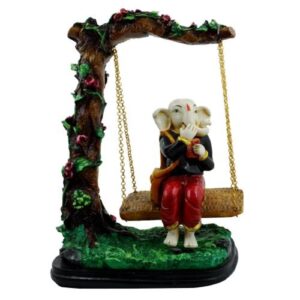 Lord Ganesha Sitting on Jhula Under Tree Idol for Home Decor - Karigaari India Aesthetic Home Decor