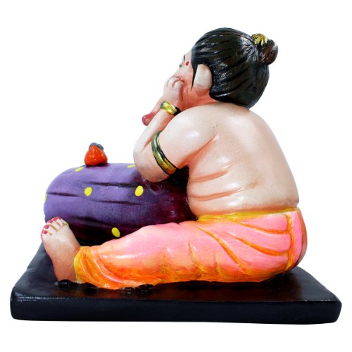 Lord Ganesha Sitting & Thinking Idol Multicolor Best for Home Decor - Karigaari India Aesthetic Home Decor