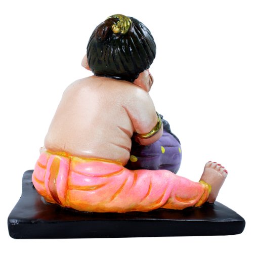 Lord Ganesha Sitting & Thinking Idol Multicolor Best for Home Decor - Karigaari India Aesthetic Home Decor