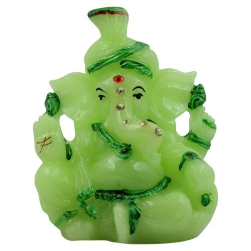 Timeless Lord Ganesha Sitting With One Leg Fold Crystal Green Colour Statue For Home Decoration Stylish Accent 2 Lord Ganesha Sitting with One Leg Fold Crystal Green Colour Idol for Home Decor - Karigaari India Aesthetic Home Decor