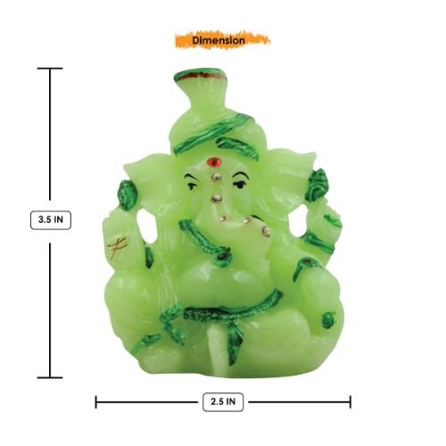 Timeless Lord Ganesha Sitting With One Leg Fold Crystal Green Colour Statue For Home Decoration Stylish Accent 3 Lord Ganesha Sitting with One Leg Fold Crystal Green Colour Idol for Home Decor - Karigaari India Aesthetic Home Decor