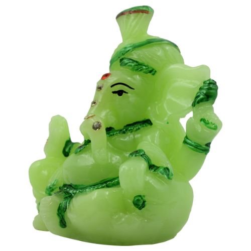 Timeless Lord Ganesha Sitting With One Leg Fold Crystal Green Colour Statue For Home Decoration Stylish Accent 4 Lord Ganesha Sitting with One Leg Fold Crystal Green Colour Idol for Home Decor - Karigaari India Aesthetic Home Decor