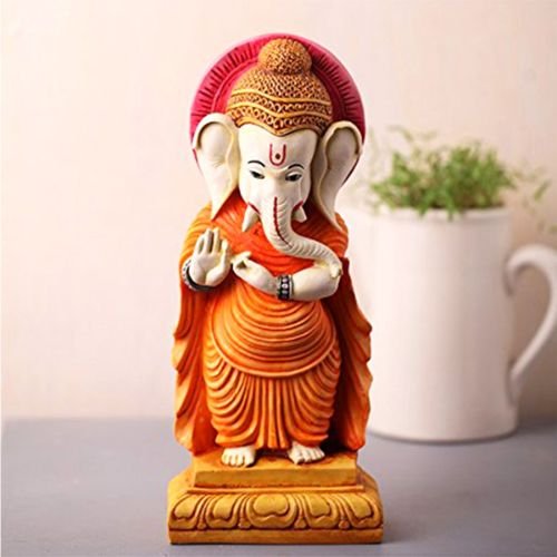 Timeless Lord Ganesha Standing Figurine Best Distinctive Design Orange Colour For Home Decor Premium Home Decor 2 Lord Ganesha Standing Idol Best & Unique Design Orange Colour for Home Decor - Karigaari India Aesthetic Home Decor