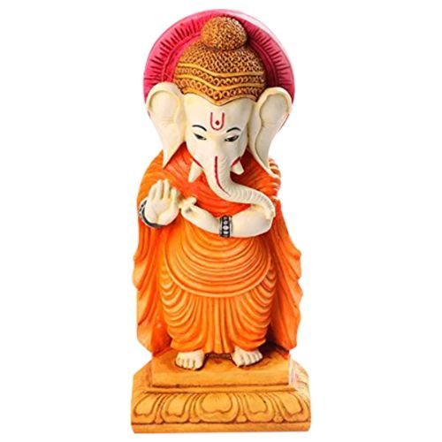 Timeless Lord Ganesha Standing Figurine Best Distinctive Design Orange Colour For Home Decor Premium Home Decor 3 Lord Ganesha Standing Idol Best & Unique Design Orange Colour for Home Decor - Karigaari India Aesthetic Home Decor