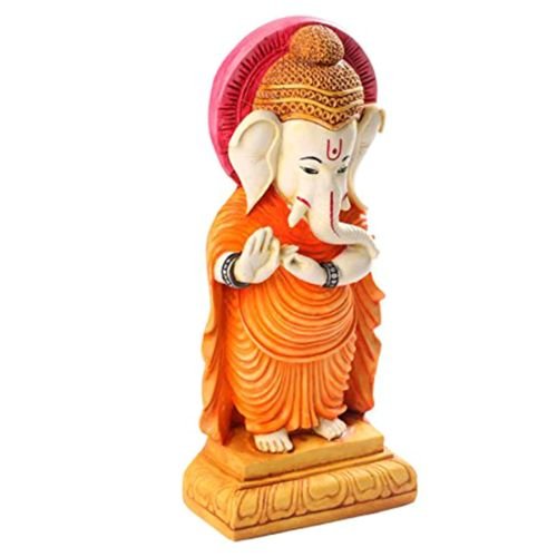 Timeless Lord Ganesha Standing Figurine Best Distinctive Design Orange Colour For Home Decor Premium Home Decor 4 Lord Ganesha Standing Idol Best & Unique Design Orange Colour for Home Decor - Karigaari India Aesthetic Home Decor