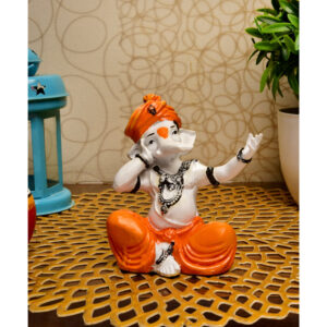 Lord Ganesha's Song: Unique Resin Singing Idol for Home, Pooja & Festivities - Karigaari India Aesthetic Home Decor