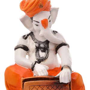 Musician Ganesha Idol with Harmonium Resin Decorative Ganpati Statue for Home Decor & Festive Gifts - Karigaari India Aesthetic Home Decor