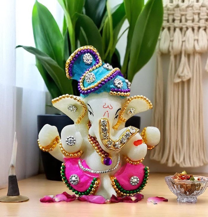 Timeless Resin Crafted Ganesha For Car Dashboard Symbol Of Safe Journeys Decorative Piece 1 Resin Ganesha for Car Dashboard - Symbol of Safe Journeys - Karigaari India Aesthetic Home Decor