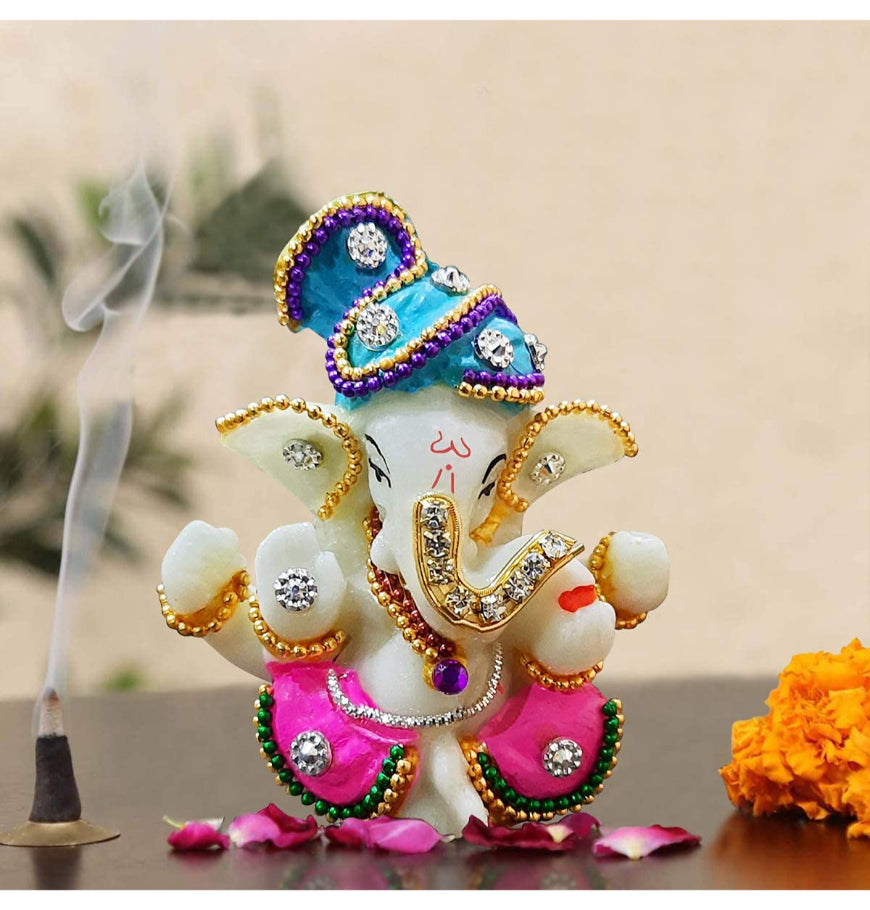 Timeless Resin Crafted Ganesha For Car Dashboard Symbol Of Safe Journeys Decorative Piece 2 Resin Ganesha for Car Dashboard - Symbol of Safe Journeys - Karigaari India Aesthetic Home Decor