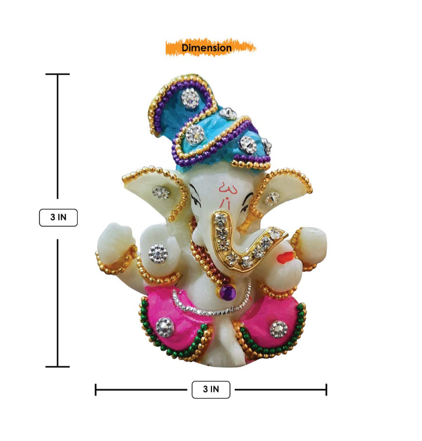 Timeless Resin Crafted Ganesha For Car Dashboard Symbol Of Safe Journeys Decorative Piece 4 Resin Ganesha for Car Dashboard - Symbol of Safe Journeys - Karigaari India Aesthetic Home Decor