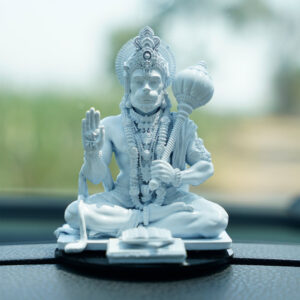 Resin Hanuman Idol for Car Dashboard Divine Sitting Statue - Karigaari India Aesthetic Home Decor
