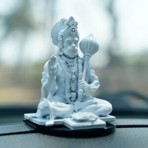 Resin Hanuman Idol for Car Dashboard Divine Sitting Statue - Karigaari India Aesthetic Home Decor