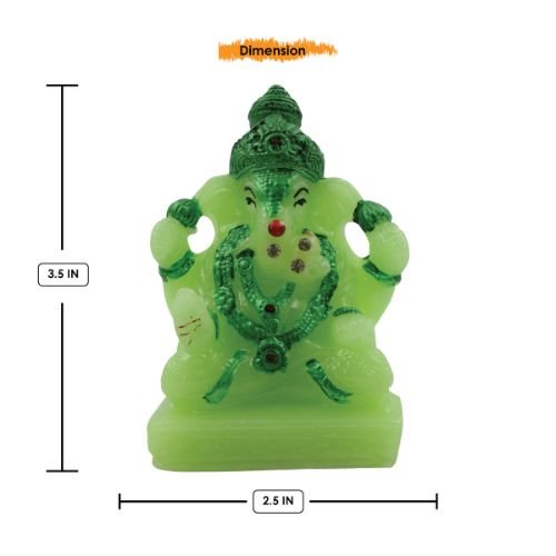 Timeless Small Lord Ganesha Sitting Statue Crystal Green Colour For Home Decoration Home Decor Accent 3 Small Lord Ganesha Sitting Idol Crystal Green Colour for Home Decor - Karigaari India Aesthetic Home Decor