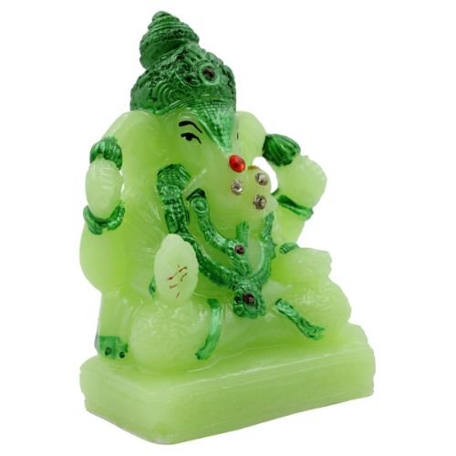 Timeless Small Lord Ganesha Sitting Statue Crystal Green Colour For Home Decoration Home Decor Accent 5 Small Lord Ganesha Sitting Idol Crystal Green Colour for Home Decor - Karigaari India Aesthetic Home Decor