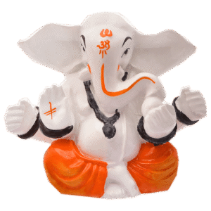 Divine Blessings Ganesha: White Resin Abhaya Mudra Idol - Auspicious Decor & Gift - Karigaari India Aesthetic Home Decor