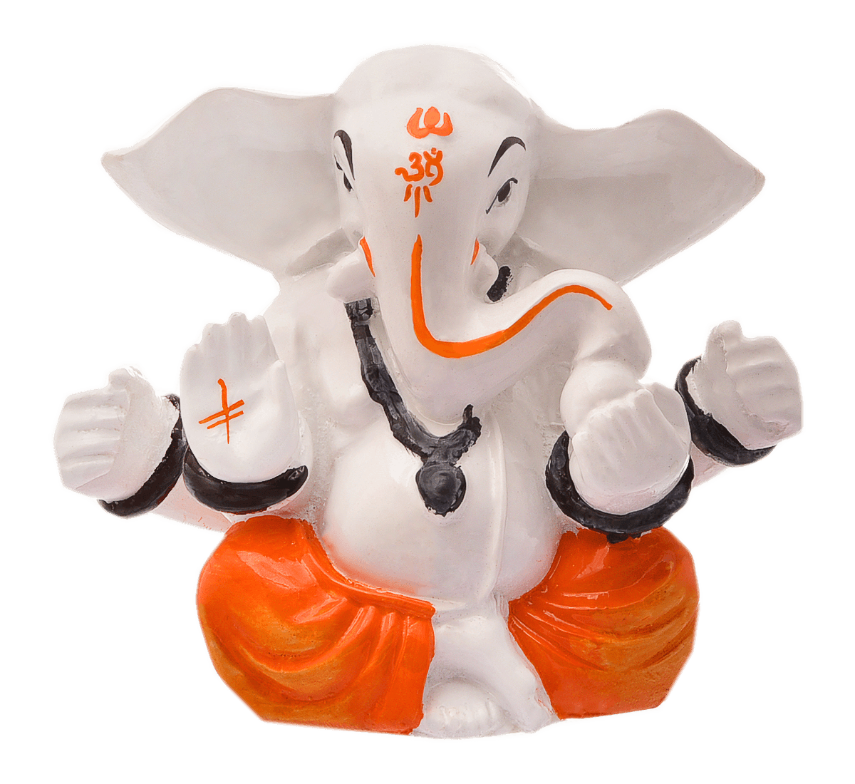 Timeless Spiritual Blessings Ganesha White Resin Crafted Abhaya Mudra Statue Fortunate Home Decor Gift Modern Ornament 2 Divine Blessings Ganesha: White Resin Abhaya Mudra Idol - Auspicious Decor & Gift - Karigaari India Aesthetic Home Decor
