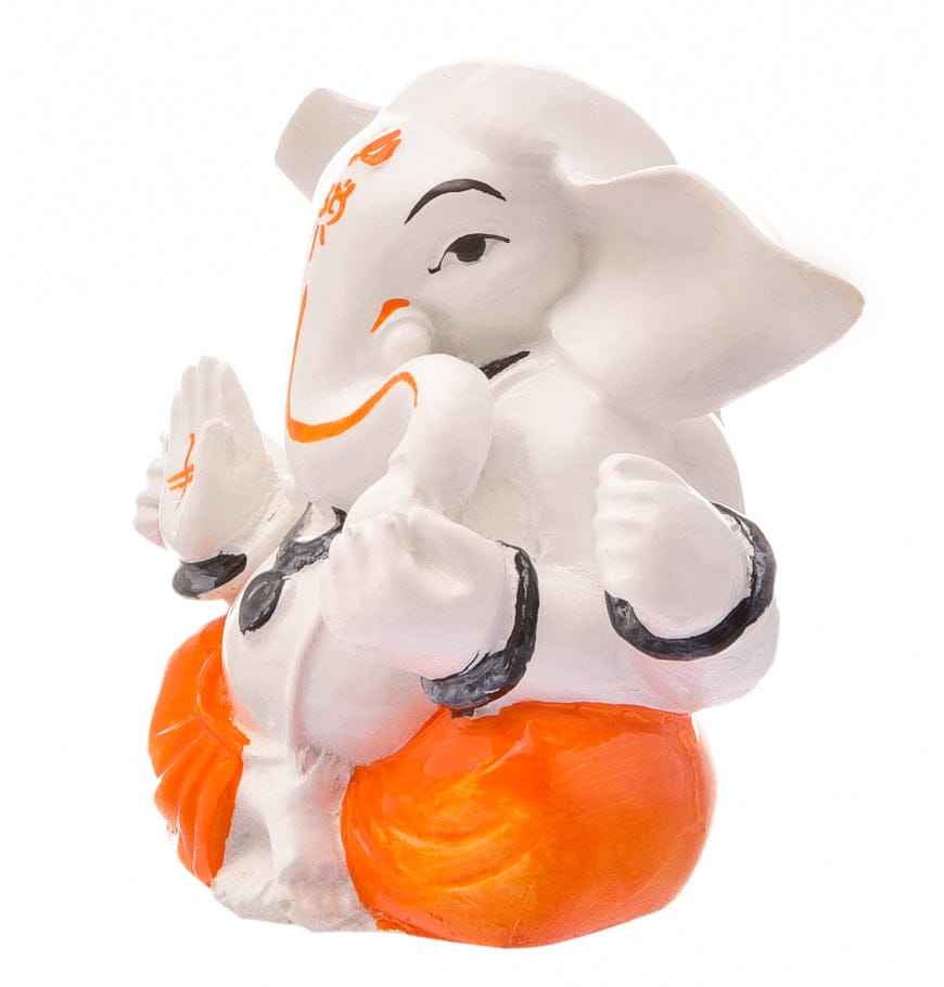 Timeless Spiritual Blessings Ganesha White Resin Crafted Abhaya Mudra Statue Fortunate Home Decor Gift Modern Ornament 4 Divine Blessings Ganesha: White Resin Abhaya Mudra Idol - Auspicious Decor & Gift - Karigaari India Aesthetic Home Decor