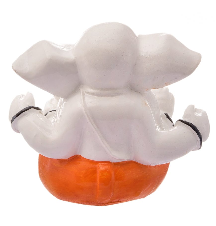 Timeless Spiritual Blessings Ganesha White Resin Crafted Abhaya Mudra Statue Fortunate Home Decor Gift Modern Ornament 5 Divine Blessings Ganesha: White Resin Abhaya Mudra Idol - Auspicious Decor & Gift - Karigaari India Aesthetic Home Decor