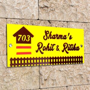 Durable Custom Wooden Name Plate for House Stylish Personalized - Karigaari India Aesthetic Home Decor